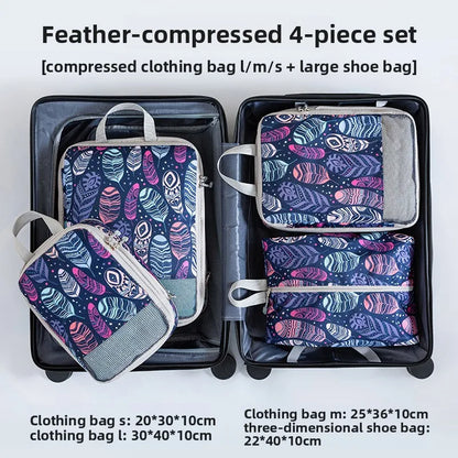 Printing Travel Storage Bag Compression Set Digital Toileting Makeup Clothes Shoes Luggage