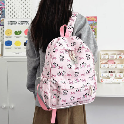Exquisite Cute Cartoon Animal Printed Backpack Nylon Lightweight Large Capacity Casual Campus