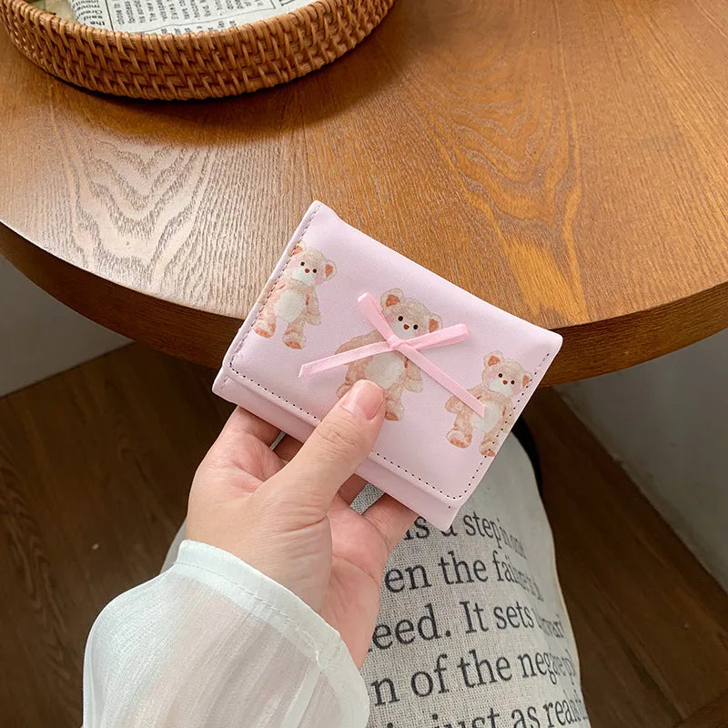 Cartoon Cute Three-Fold Multi-Functional Student Loose Change Card Holder Wallet
