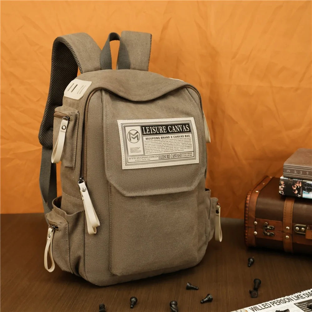 Wear-Resistant Canvas Large-Capacity Men S Backpack