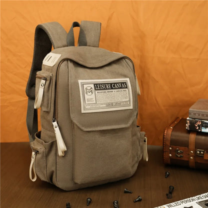 Wear-Resistant Canvas Large-Capacity Men S Backpack