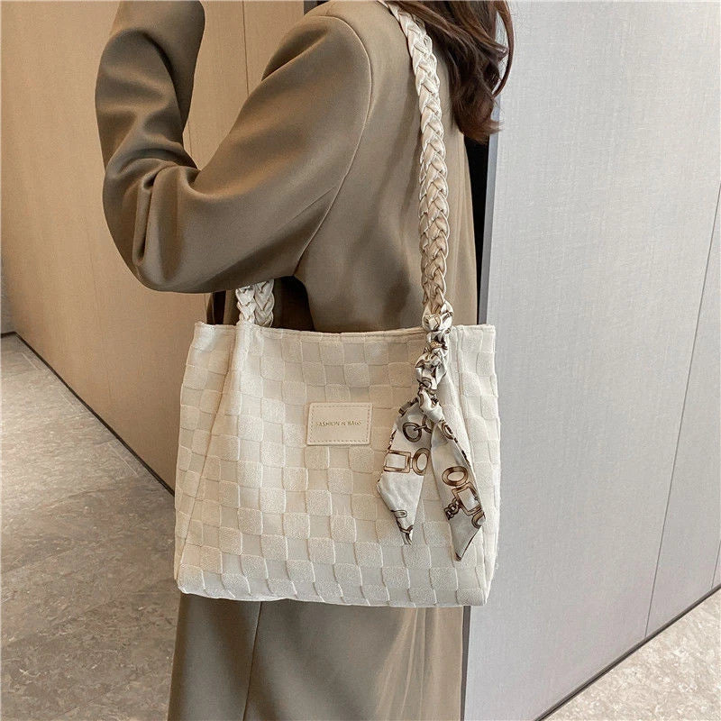 Large Canvas Shoulder Tote Bag for Women – Lightweight Casual Handbag