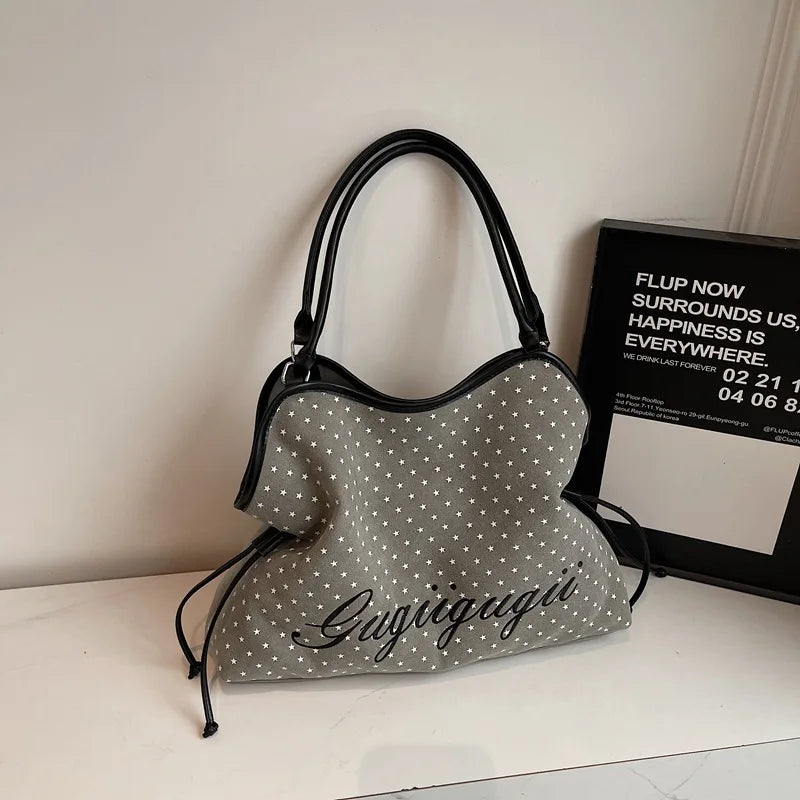 Brand Women S Shoulder Bag Y2k Sweet Polka Dot Handbag Korean Casual Versatile Leopard Print Brown