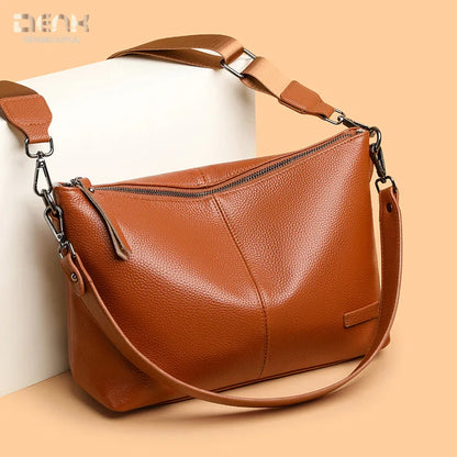 Real Leather Women S Large Capacity Shoulder Crossbody Bag Mobile Phone Storage Commuting Premium