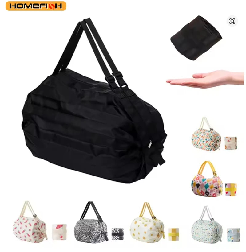 Homefish Large Foldable Shopping Bag Reusable Eco Grocery Package Beach Toy Storage Bags Shoulder