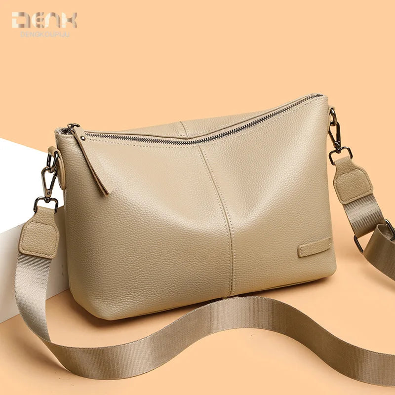 Real Leather Women S Large Capacity Shoulder Crossbody Bag Mobile Phone Storage Commuting Premium