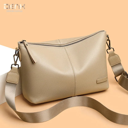 Real Leather Women S Large Capacity Shoulder Crossbody Bag Mobile Phone Storage Commuting Premium