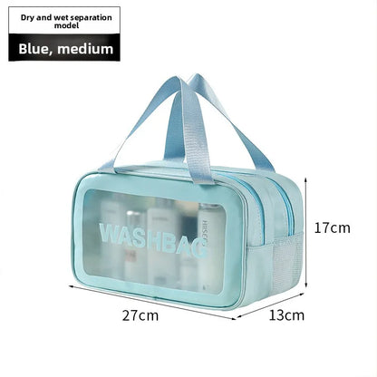 Clear Waterproof Cosmetic Bag – Dry Wet Separation Wash Bag