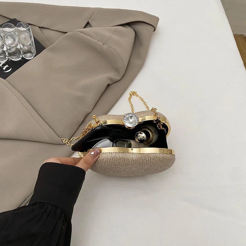 Glitter Heart Evening Bag – Star Sequin Shoulder Clutch Purse