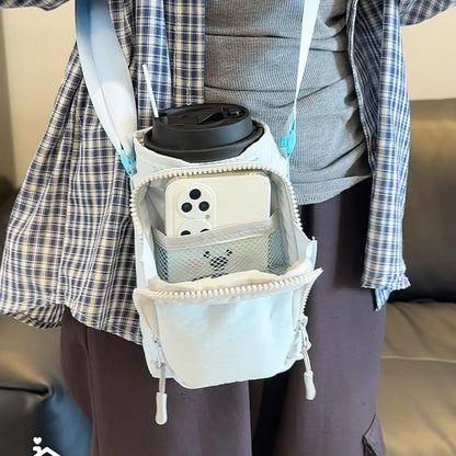 Crossbody Sling Bag with Water Bottle Holder & Phone Pocket