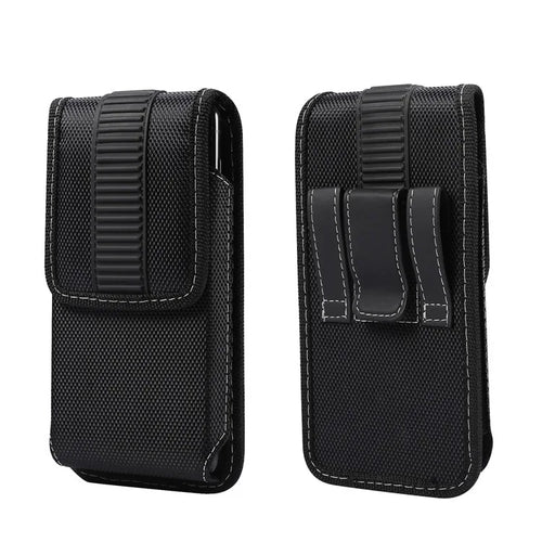 Waist-Mounted Mobile Phone Storage Waist Bag Oxford Cloth Men S Magnetic Buckle Vertical Leather