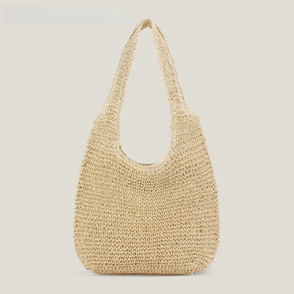 Straw Hobo Bag – Handwoven Beach Tote for Women