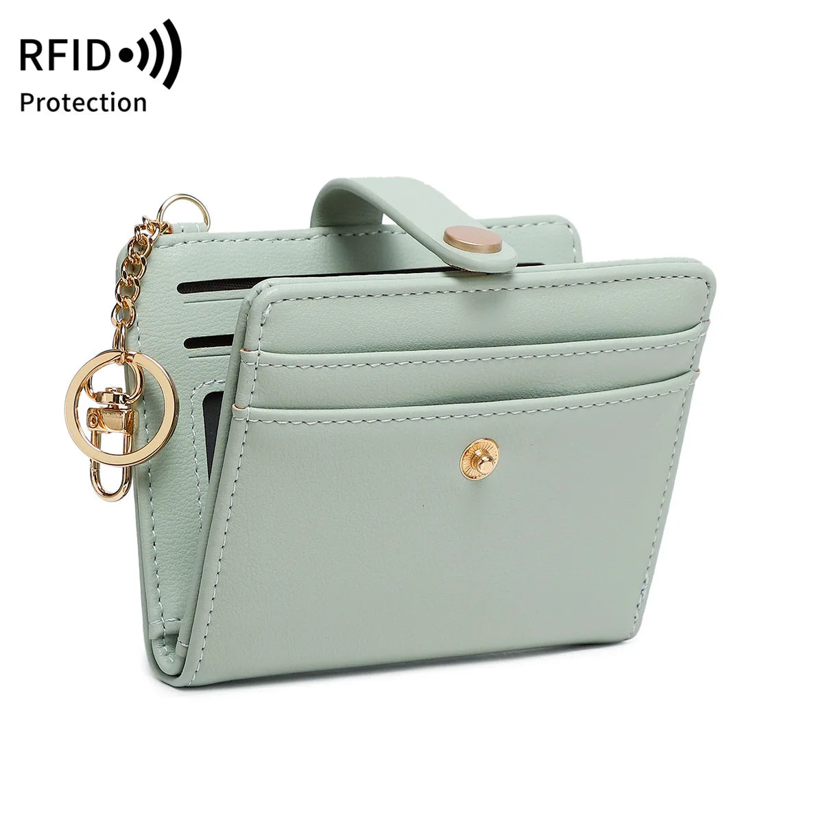 Double-Folding Ultra-Thin Card Case Rfid Anti-Theft Swiping Women S Wallet