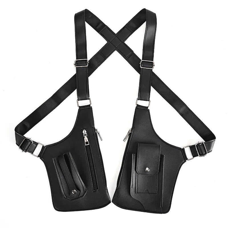 Homefish Double Shoulder Strap Tactical Fishing Bag Waterproof Pu Multi-Pocket Outdoor Anti-Theft