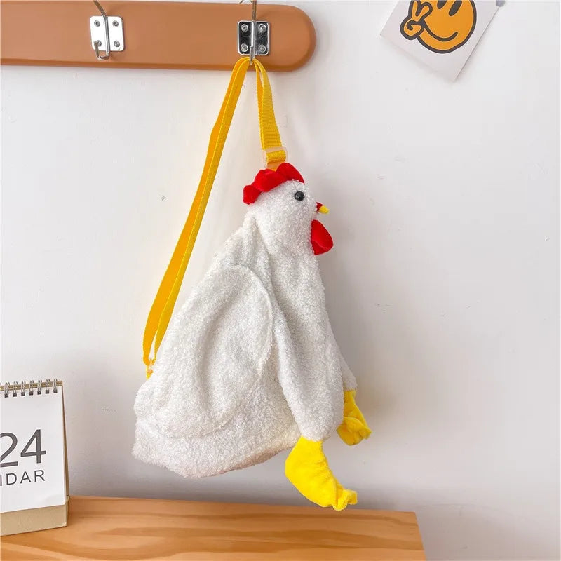 Chicken Crossbody Bag – Funny Plush Cartoon Shoulder Bag for Women
