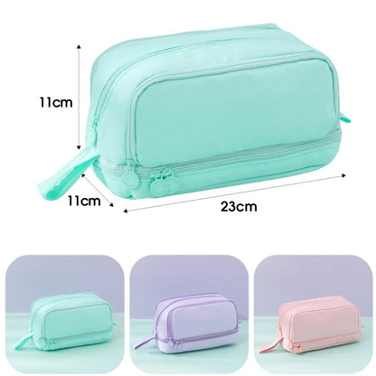 Large Capacity Pencil Case – Multi-Layer Stationery Pouch with Mesh Pockets