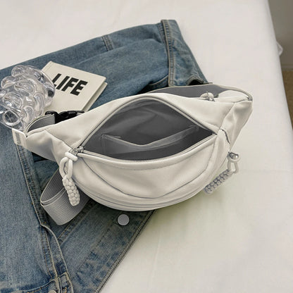 Women S Lightweight Nylon Waist Bag Large Capacity Zipper Multiple Compartments Crossbody Stylish