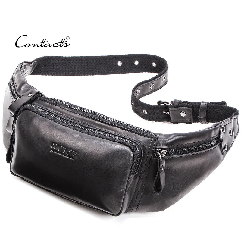 Real Leather Sports Fanny Pack Multifunctional Mobile Phone Storage Large Capacity Men Women General