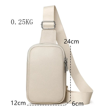 Luxury Genuine Leather Women S Chest Pack Shoulder Bag Messenger Sling Brand Leisure Travel Bags