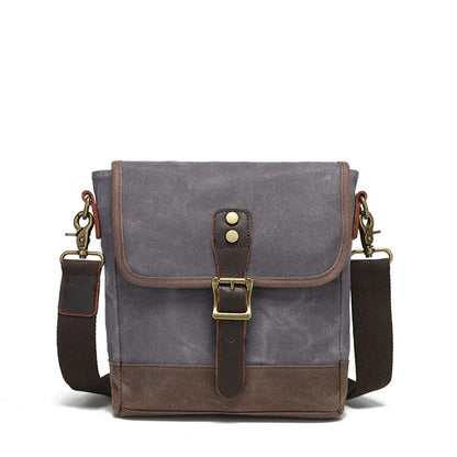 Vintage Canvas Shoulder Bag Cross-Body Wear Resistant Small Chest Men S Leather Briefcase