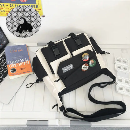 Waterproof Canvas Messenger Bag – Multi-Pocket Crossbody