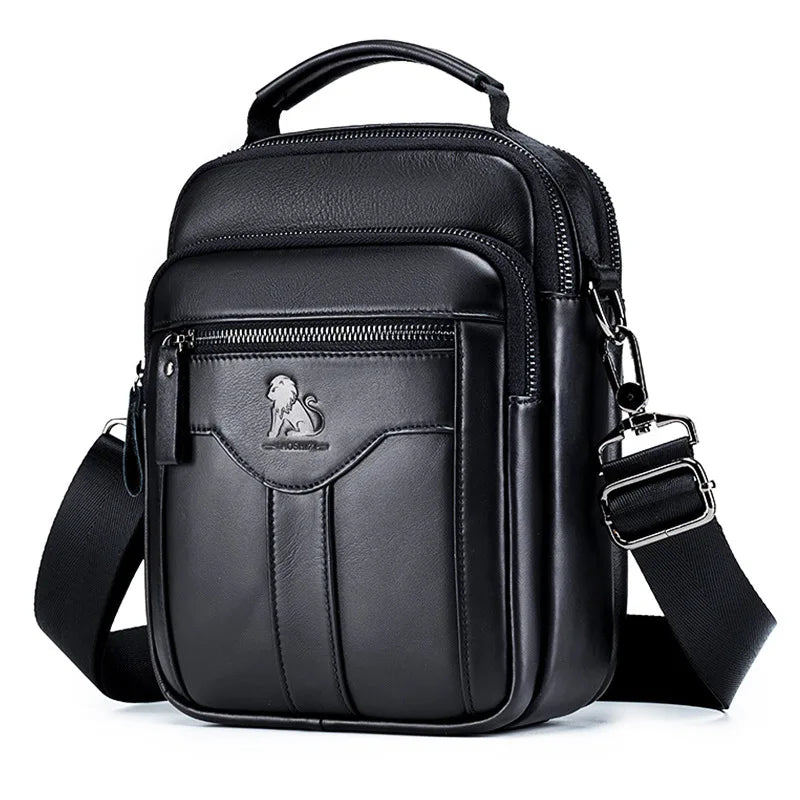 Men S Crossbody Bag Waterproof Retro Head Layer Cowhine Large Capacity Business Hand Lading Shoulder