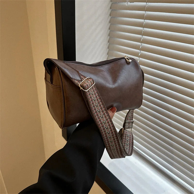 Homefish Vintage Leather Boston Women Small Handbag Purse Designer Crossbody Bag Female Casual