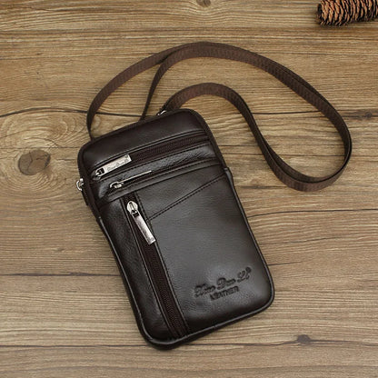 Men S Crossbody Bag Real Leather Belt Mobile Phone Waist Cowhide Shoulder 7