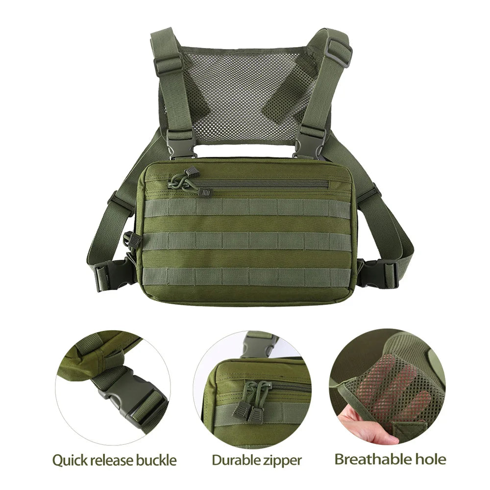 Outdoor Sports Tactical Chest Bag Men Multi-Functional Large-Capacity Chest Bag