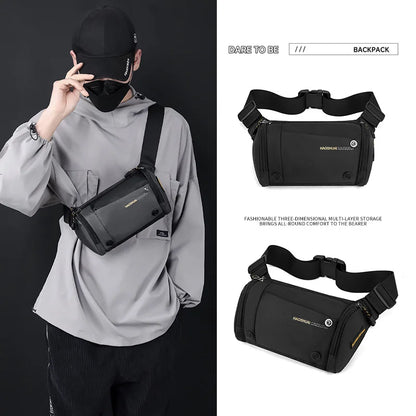 Men S Chest Bag Large Capacity Crossbody Function Waist Korean Version Shoulder Across Movement