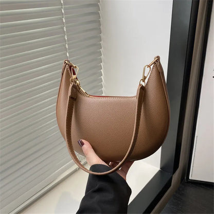 Women's Crescent Crossbody Bag – Luxury Leather Shoulder Bag
