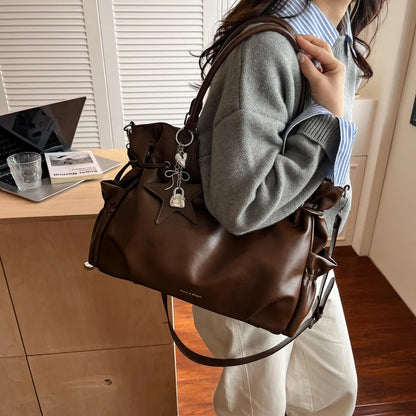 Fashionable Brand Design Tote Bag Retro Shoulder Casual Large-Capacity Crossbody Bags Light Luxury