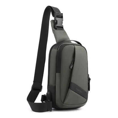 Men S Large Capacity Single Shoulder Chest Pack Usb Charging Backpack Oblique Cross Waterproof