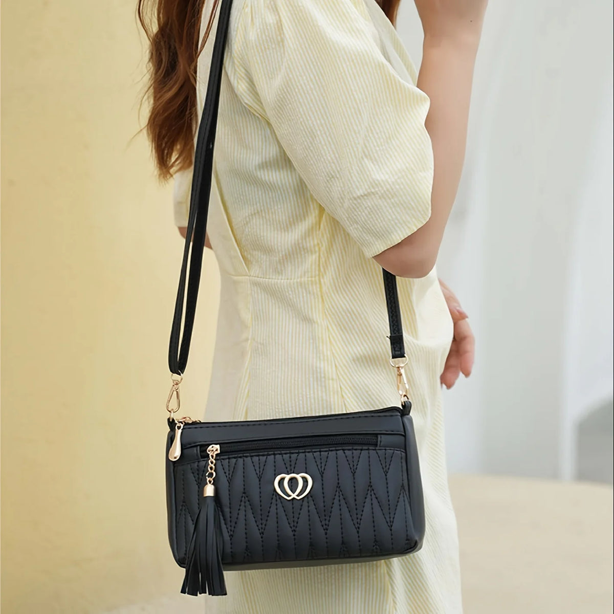 Quilted Crossbody Bag – Women's Vintage Leather Shoulder Bag