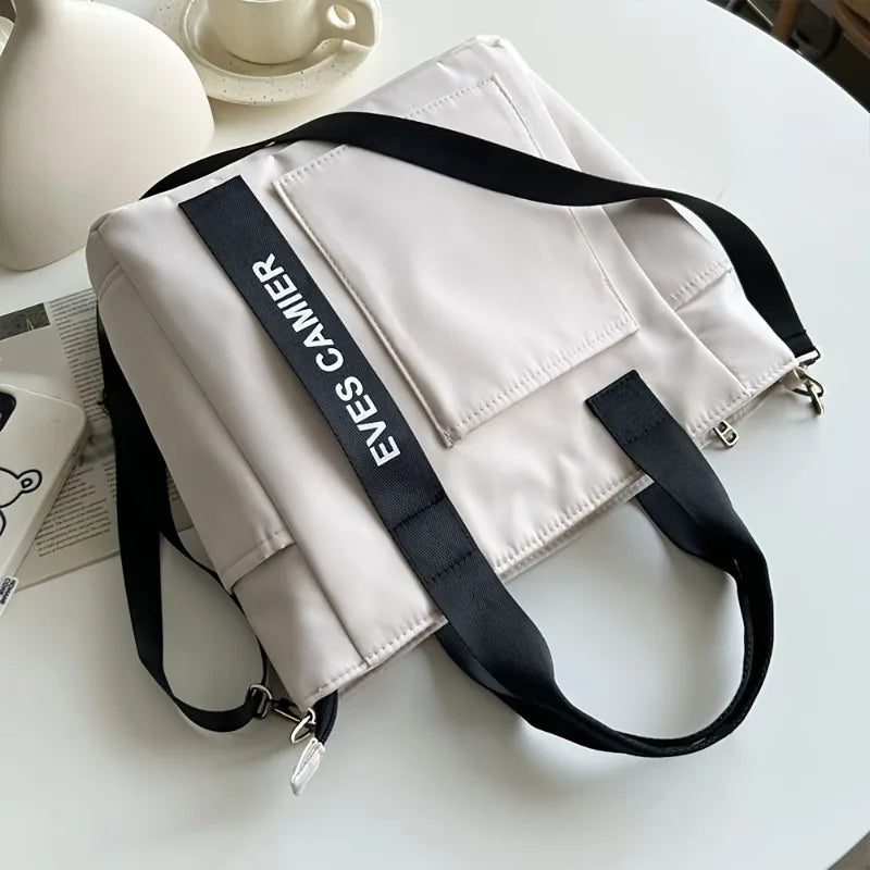 Large Capacity Crossbody Tote Bag with Detachable Strap