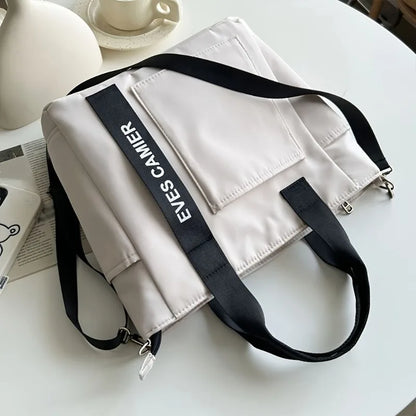 Large Capacity Crossbody Tote Bag with Detachable Strap