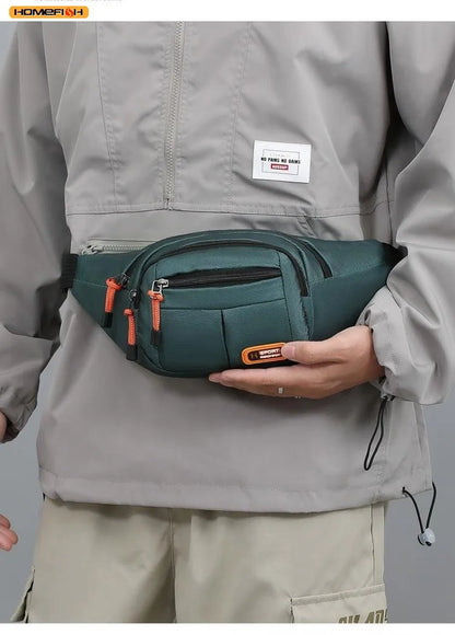 Homefish Unisex Waist Bag Multifunctional Large Capacity Splash Resistant Wear Worksite Outdoor