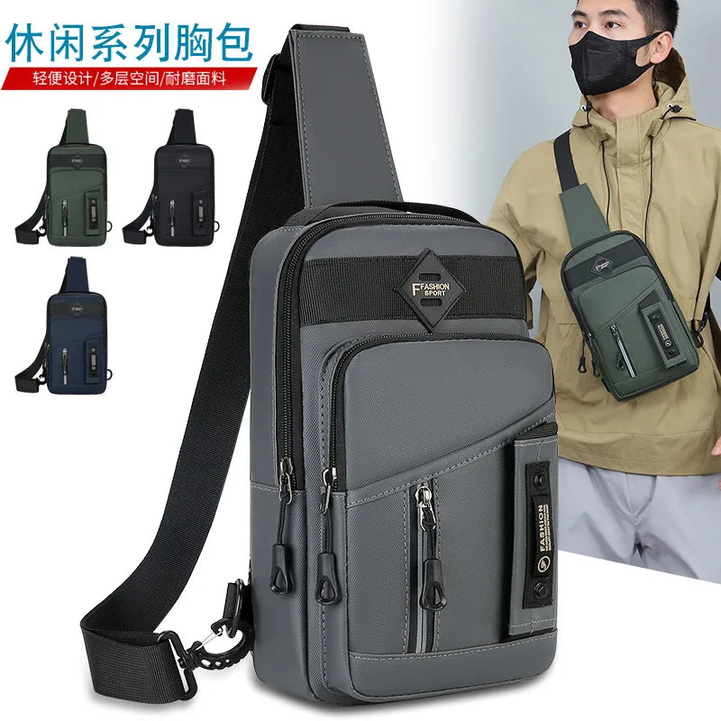 Casual Chest Bag Men Portable Diagonal Cross Student Simple Large Capacity Waterproof Shoulder