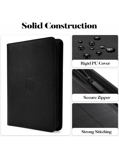 9 Pocket Zipper Card Binder 360 Slots Premium Pu Cover Durable Side Loading Trading Holder Tcg