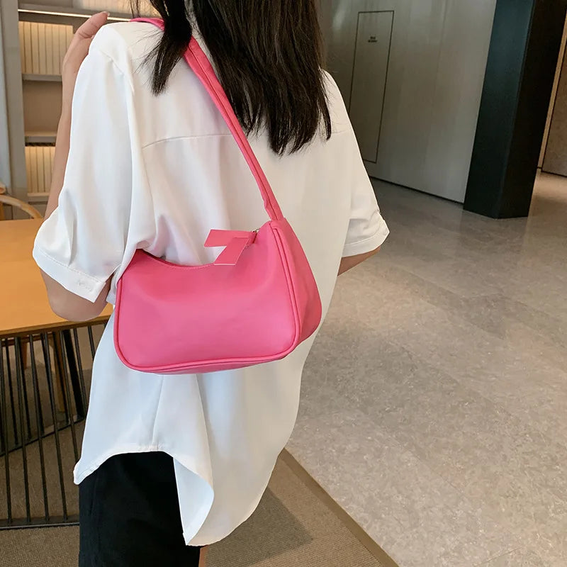 PU Leather Shoulder Bag – Chic Small Square Underarm Bag for Women