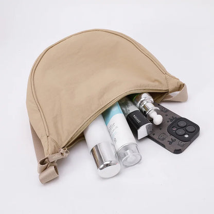 Nylon Crescent Crossbody Bag – Lightweight Women's Shoulder Bag