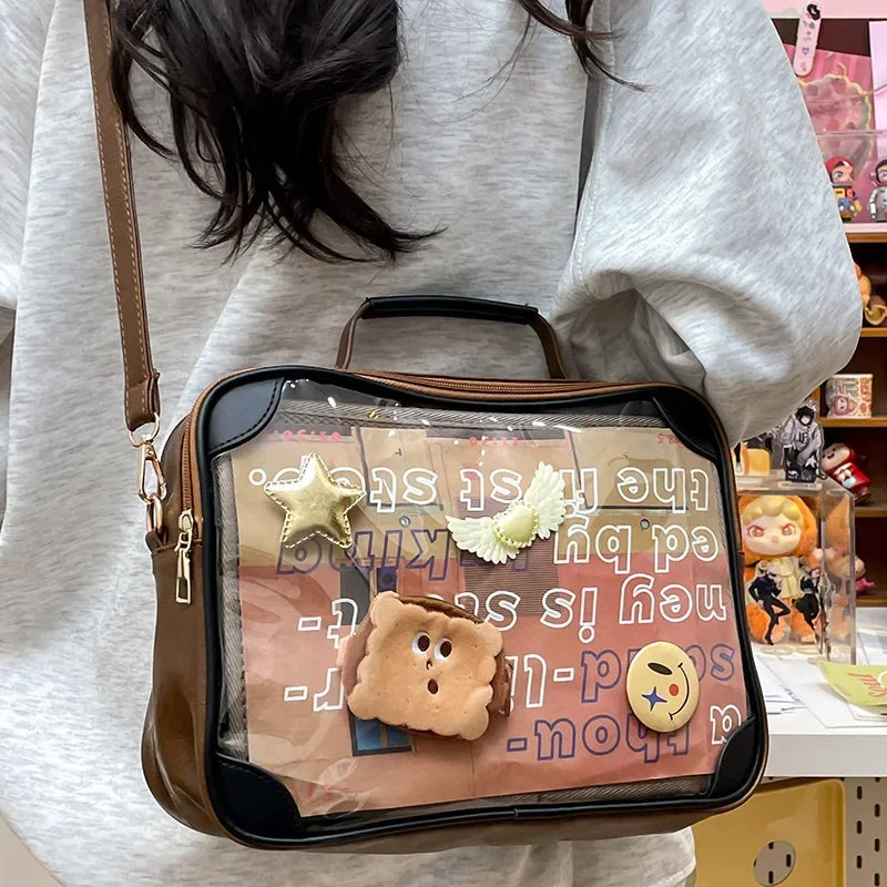 Transparent Ita Crossbody Bag – Y2K Cute DIY Display Shoulder Bag