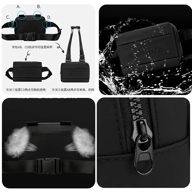 Couple S Chest Bag Outdoor Multi-Functional Single-Shoulder Phone Storage Waterproof Large-Capacity