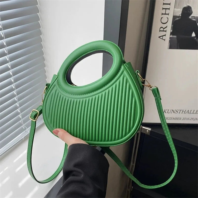 Luxury Look Shoulder Bag Everyday Use Chic Stripe Design Crossbody Bags Women Elegant Synthetic