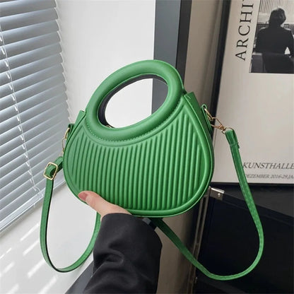 Luxury Look Shoulder Bag Everyday Use Chic Stripe Design Crossbody Bags Women Elegant Synthetic