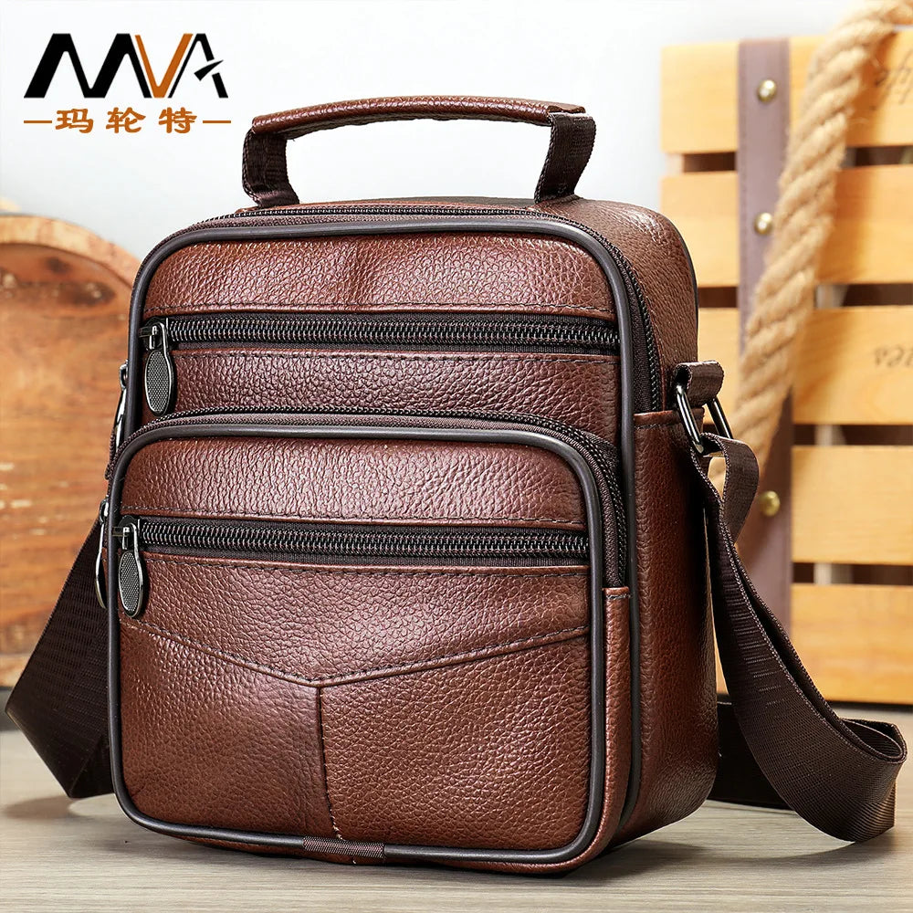 Head Layer Cowhide Shoulder Bag Men Business Commuting Large Capacity Leather Crossbody
