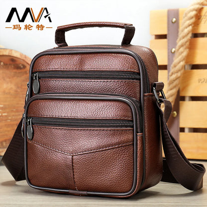Head Layer Cowhide Shoulder Bag Men Business Commuting Large Capacity Leather Crossbody
