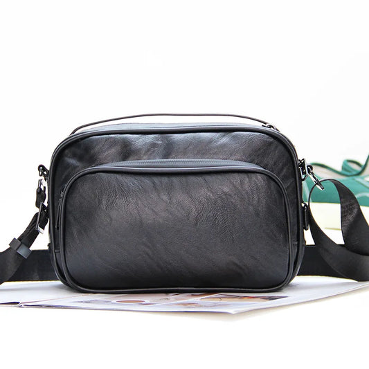 Pu Leather Square Shoulder Bag Outdoor Use Lightweight Commuter Crossbody Bag
