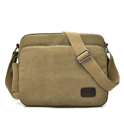 Durable Canvas Men S Multi-Functional Single-Shoulder Bag Casual Large-Capacity Crossbody Bag