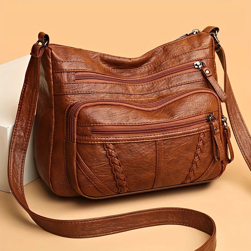Crossbody Bag Women – Vintage Multi-Pocket Shoulder Purse
